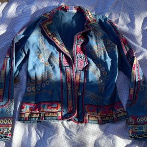 Cold water creek embroidered Jean jacket